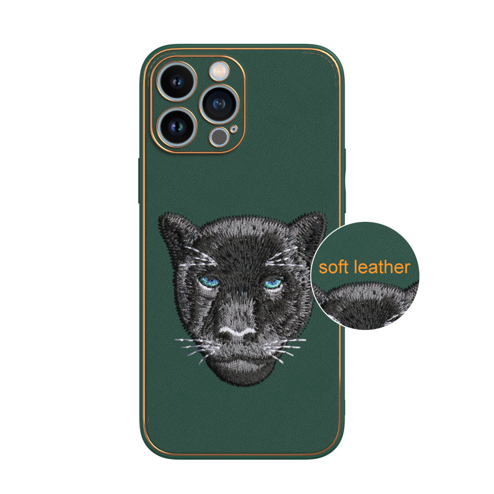 Apple iPhone 13 Pro Max Premium Embroidery Leather case - Pattern 9