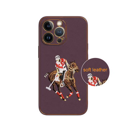 Apple iPhone 13 Pro Premium Embroidery Leather case - Pattern 12