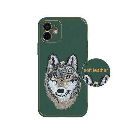 Apple iPhone 12 Premium Embroidery Leather case - Pattern 8
