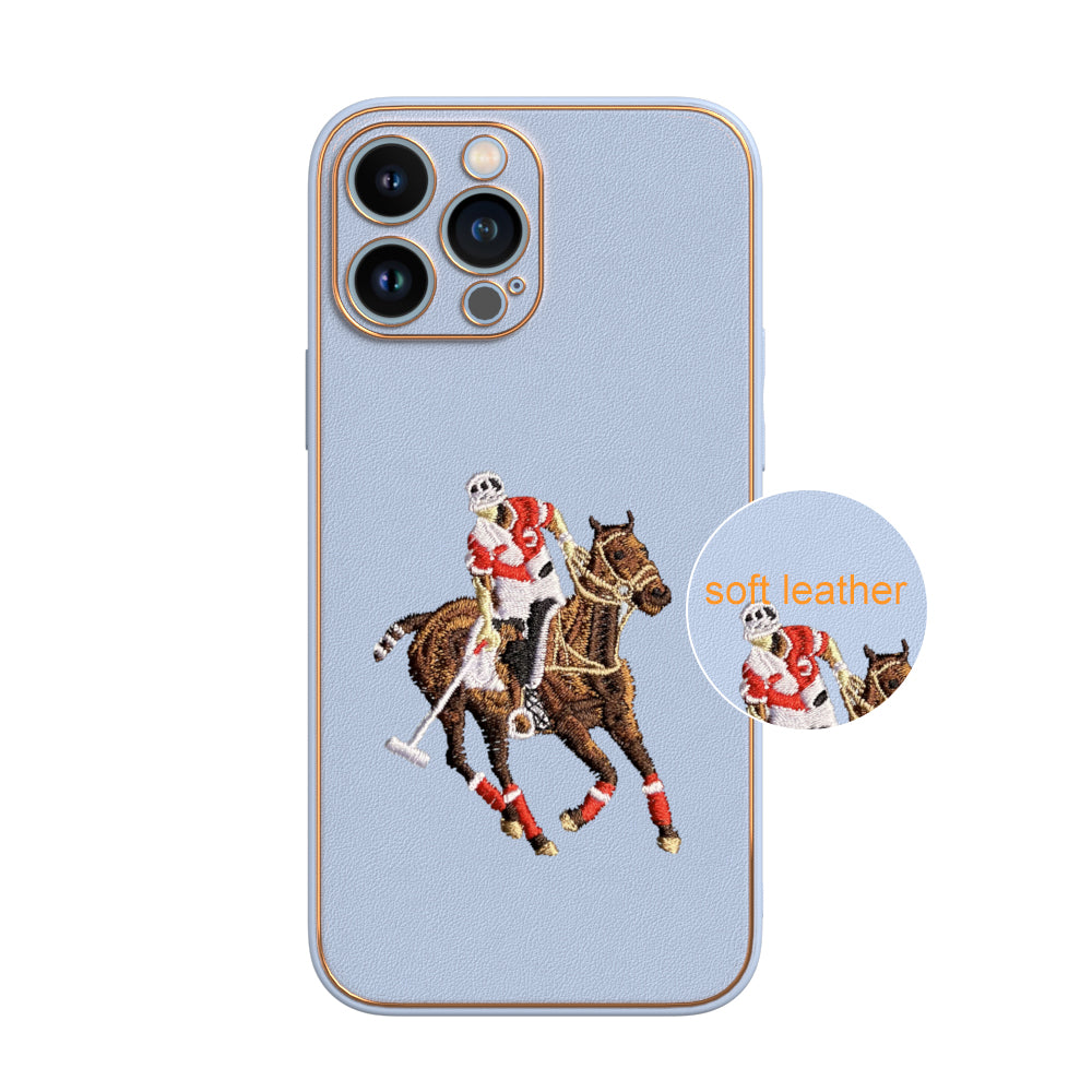 Apple iPhone 13 Pro Max Premium Embroidery Leather case - Pattern 3