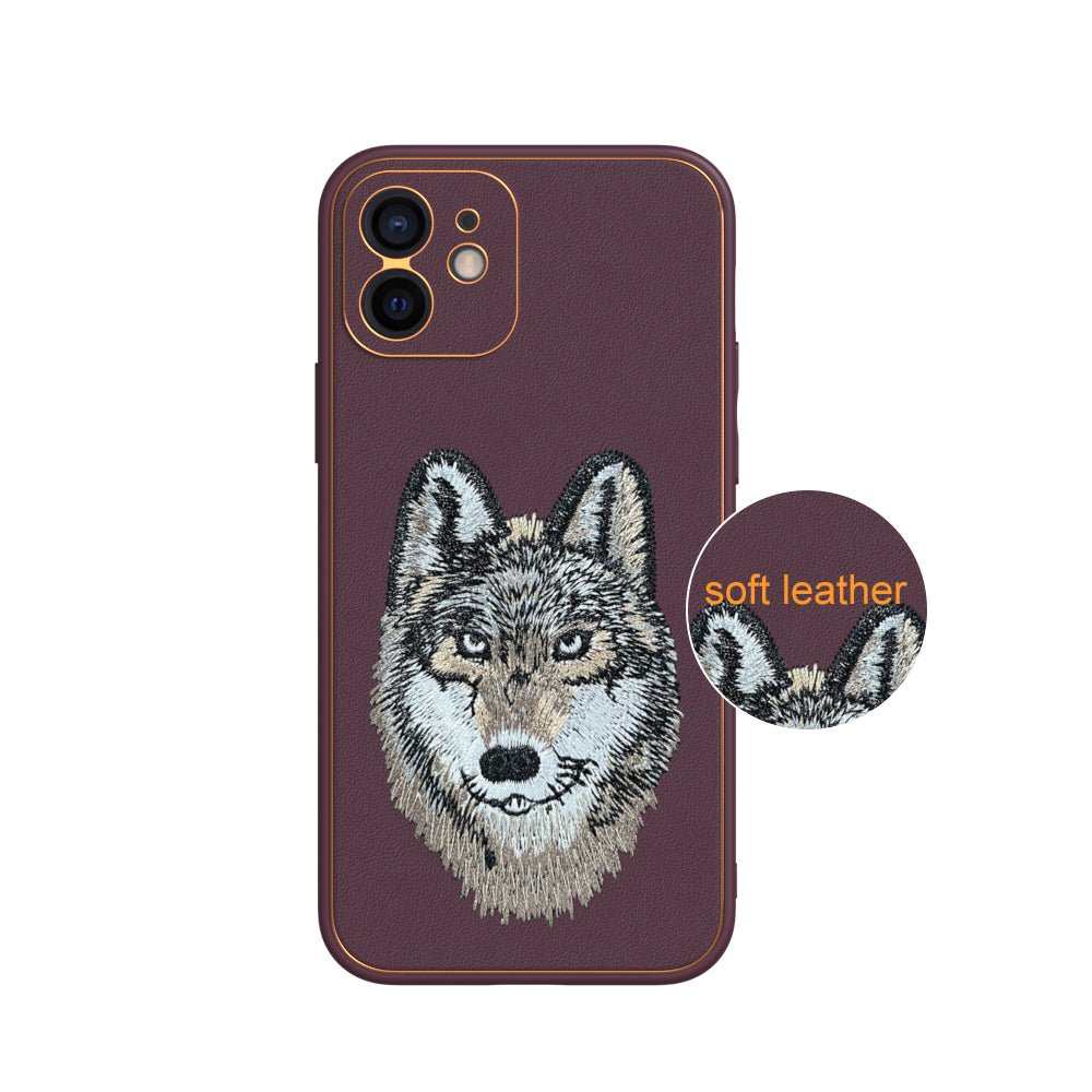 Apple iPhone 12 Premium Embroidery Leather case - Pattern 2
