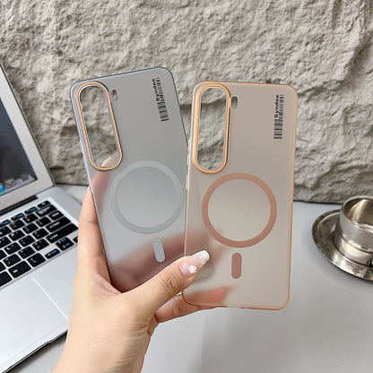 Vivo Y300 5G Premium Magnetic Frosted Ultra Slim Back Case - Desert Gold