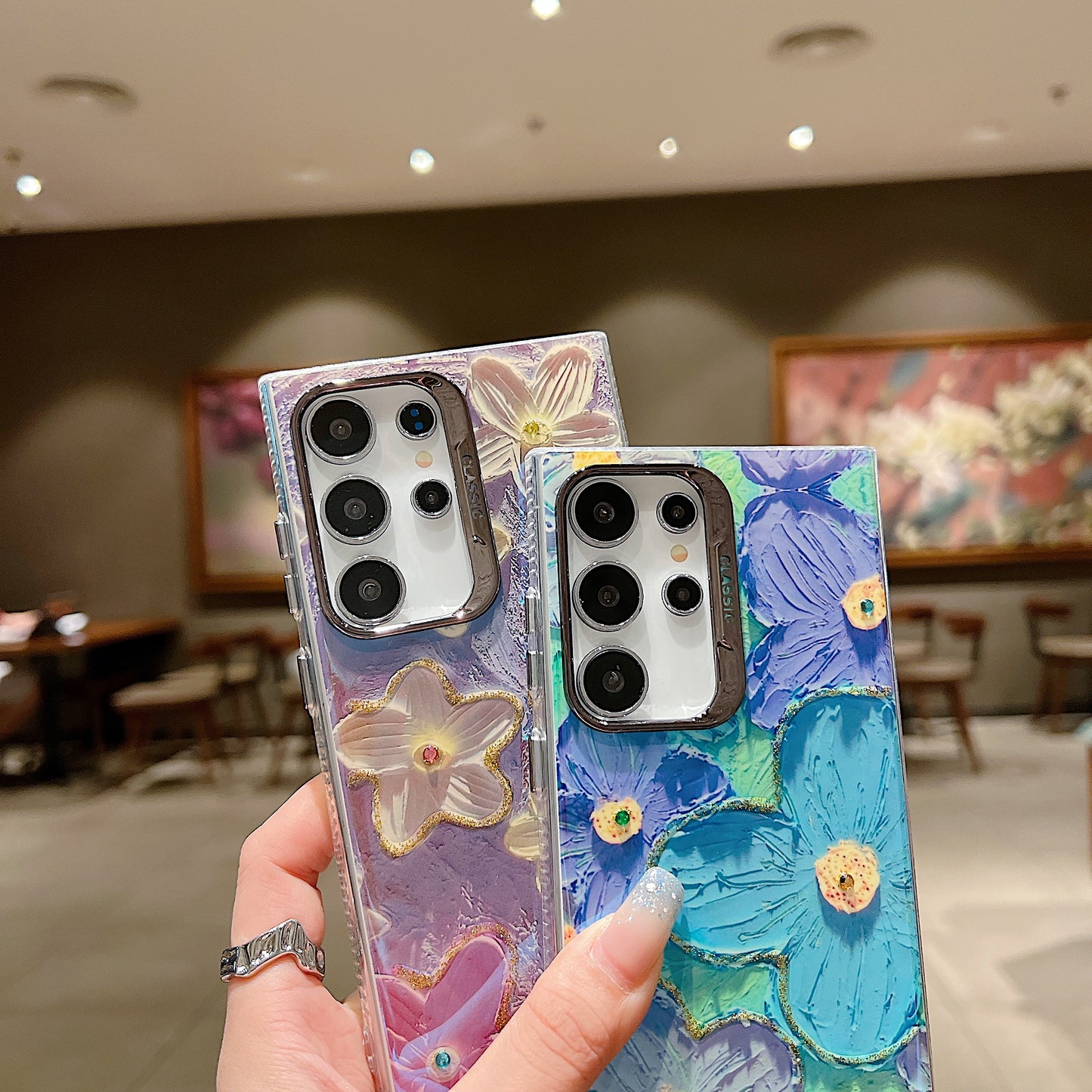 Samsung S24 Ultra 5G 3D Hot Trending Charms Rhinestone Flowers case - Pattern 4