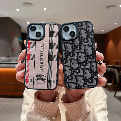 Apple iPhone Luxury Branded Leather Designer Case - Burberry