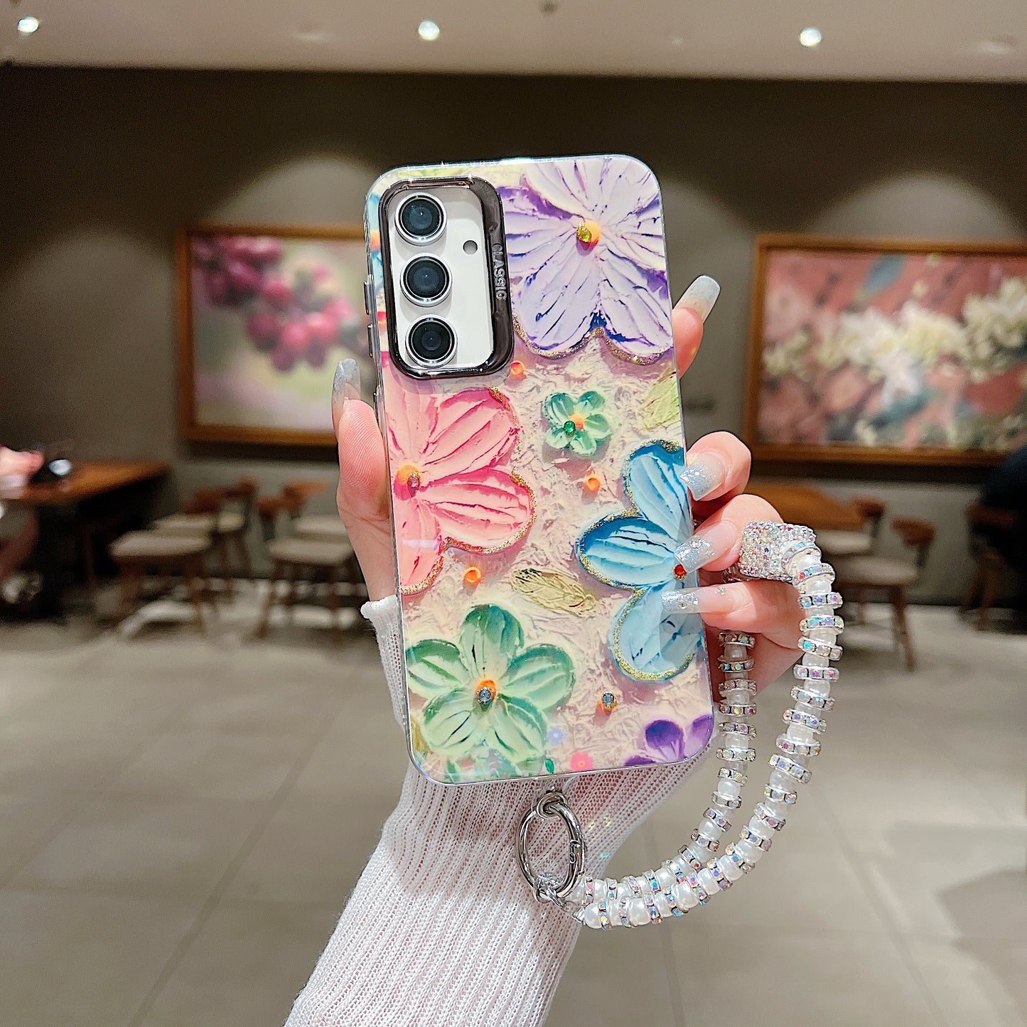 Samsung A35 5G 3D Hot Trending Charms Rhinestone Flowers case - Pattern 5