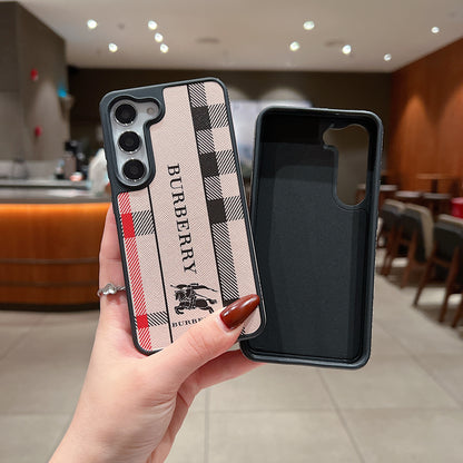 Samsung S23 5g Luxury Branded Leather Designer Case - Burberry