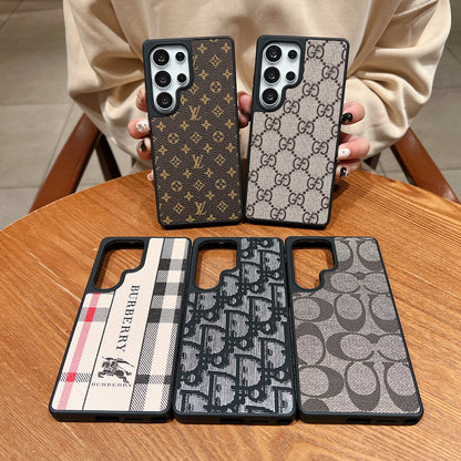 Samsung Ultra Luxury Branded Leather Designer Case - Burberry