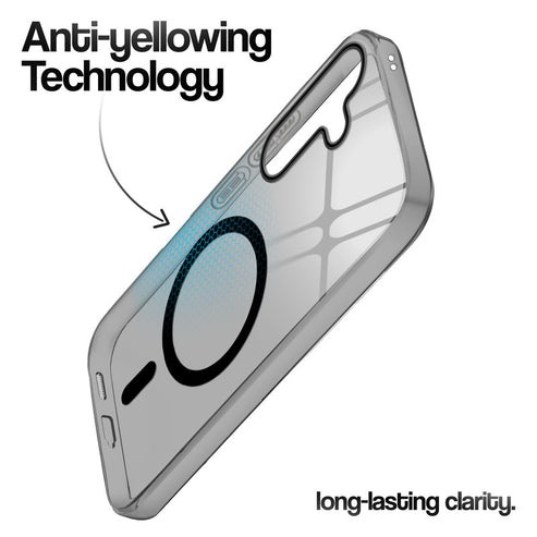 Samsung S25 5g Crystal Clear Anti-Yellowing Wireless Charging Support Case - Crystal Black
