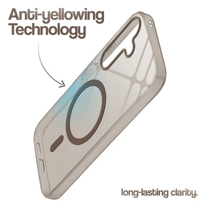 Samsung S25 5g Crystal Clear Anti-Yellowing Wireless Charging Support Case - Crystal Gold