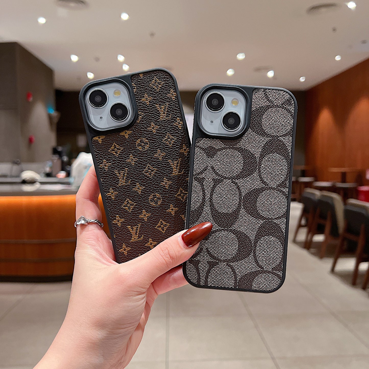 Apple iPhone Luxury Branded Leather Designer Case - Coach