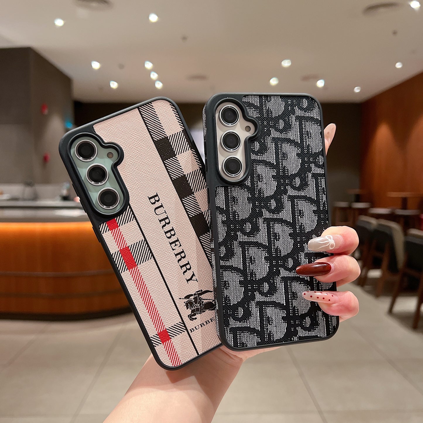 Samsung S23 FE 5g Luxury Branded Leather Designer Case - Burberry