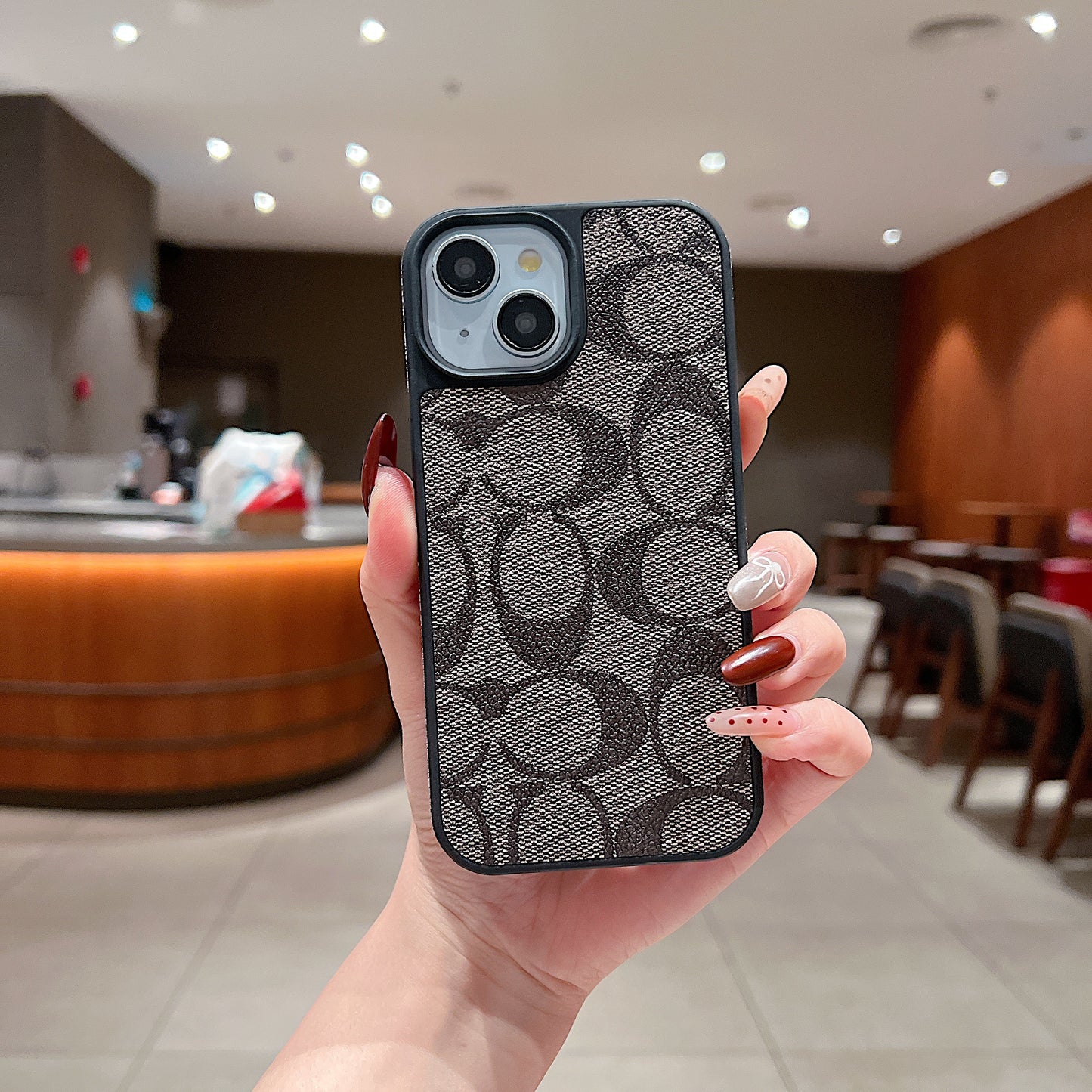 Apple iPhone Luxury Branded Leather Designer Case - Coach