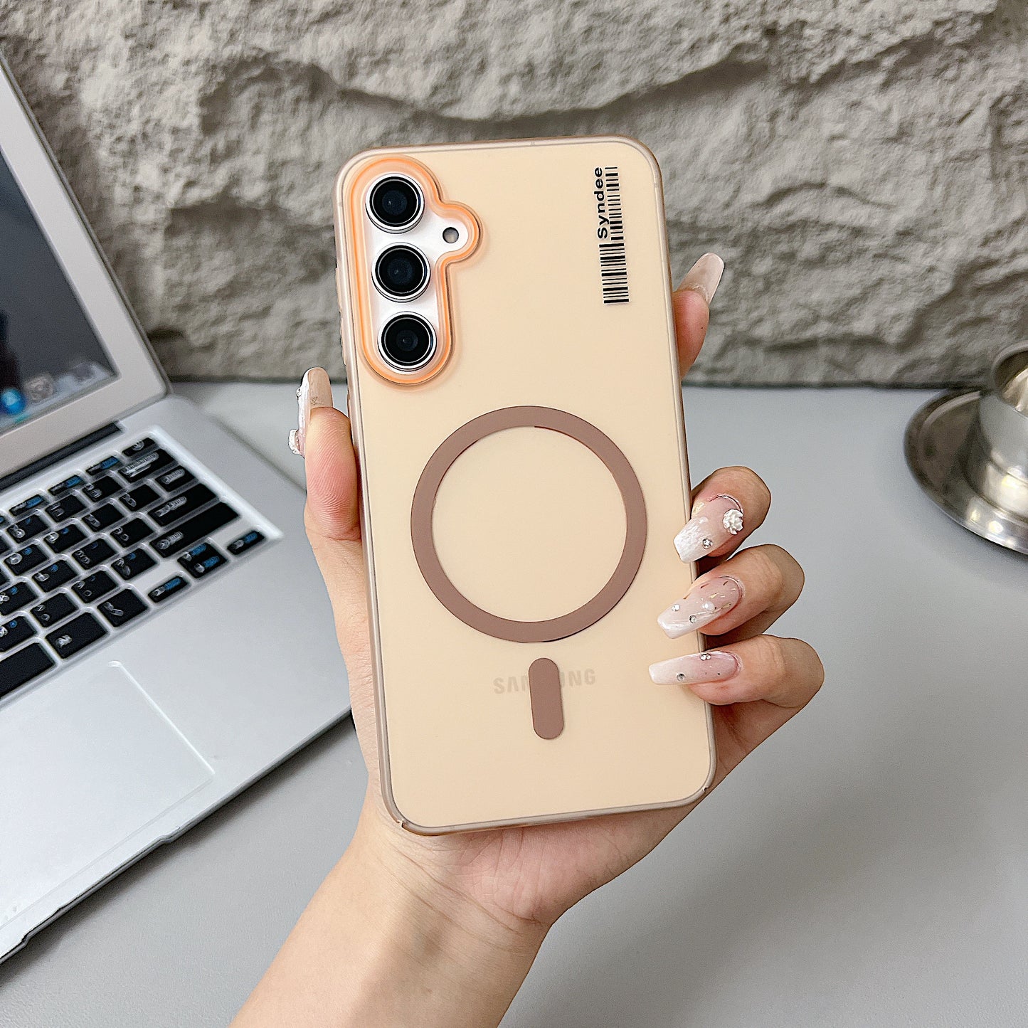 Samsung S23 FE 5G Premium Magnetic Frosted Ultra Slim Back Case - Desert Gold