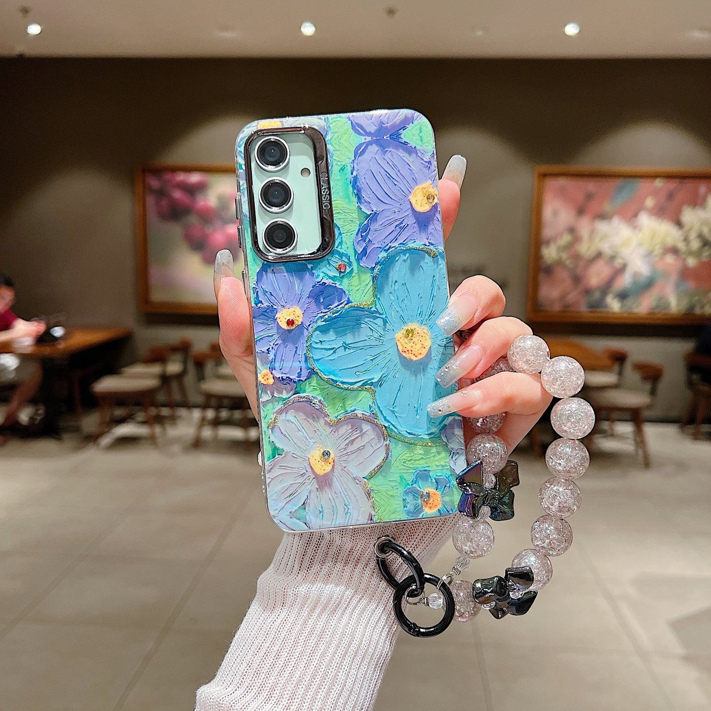 Samsung A35 5G 3D Hot Trending Charms Rhinestone Flowers case - Pattern 4