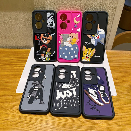 Oppo F25 Pro 5G Tom & Jerry Soft Silicone Cute 3D Cartoon Back Cover Case - Tom & Jerry