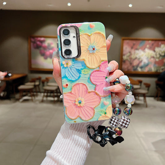 Samsung A35 5G 3D Hot Trending Charms Rhinestone Flowers case - Pattern 2