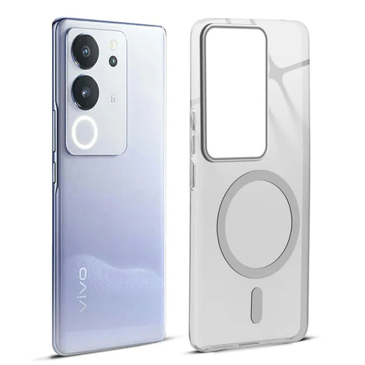 Vivo V29/V29 Pro 5g Crystal Clear Anti-Yellowing Wireless Charging Support Case - Crystal Grey