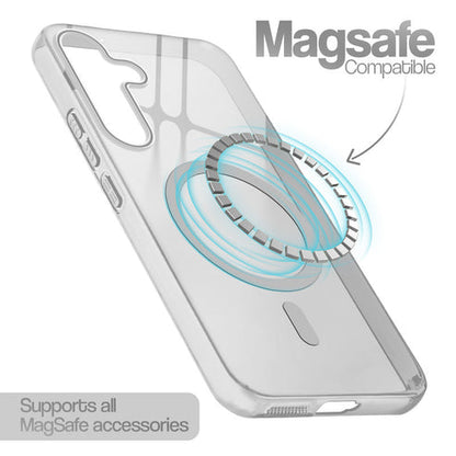Samsung S24 5g Crystal Clear Anti-Yellowing Wireless Charging Support Case - Crystal Grey