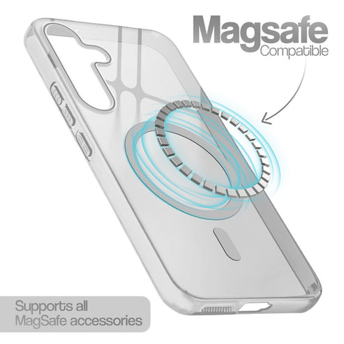 Samsung S25 5g Crystal Clear Anti-Yellowing Wireless Charging Support Case - Crystal Grey