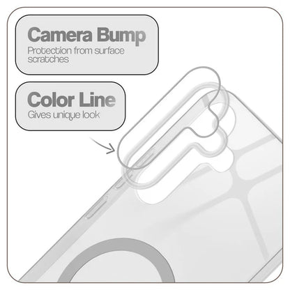 Samsung S25 5g Crystal Clear Anti-Yellowing Wireless Charging Support Case - Crystal Grey
