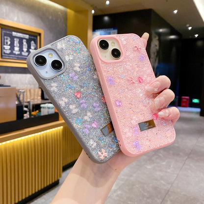 Apple iPhone Swarovski Gliiter Rhinestone Shinning Preminum cases - Natural Titanium
