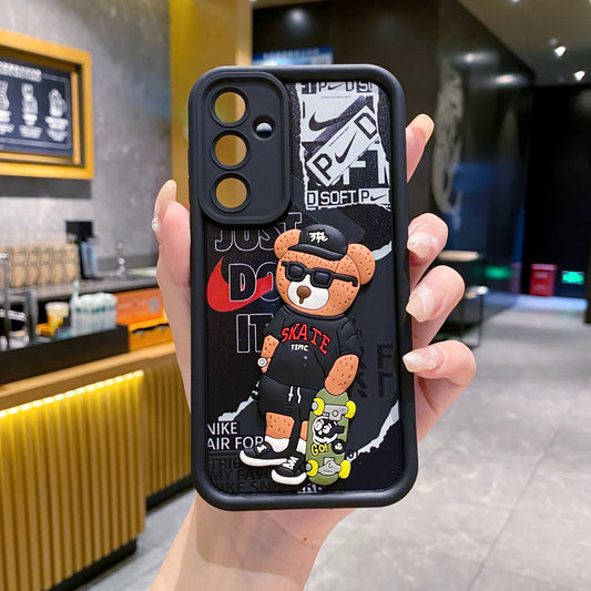 Samsung S24 5G Bear Soft Silicone Cute 3D Cartoon Back Cover Case - Bear