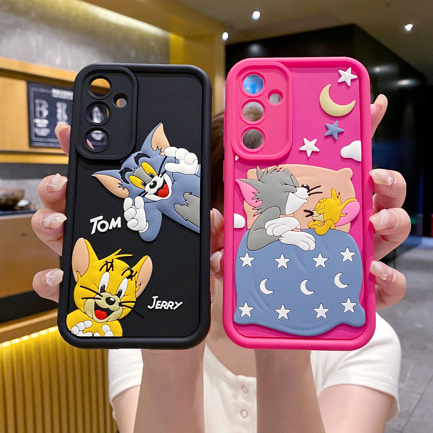 Samsung A14 5G Tom & Jerry Soft Silicone Cute 3D Cartoon Back Cover Case - Tom & Jerry