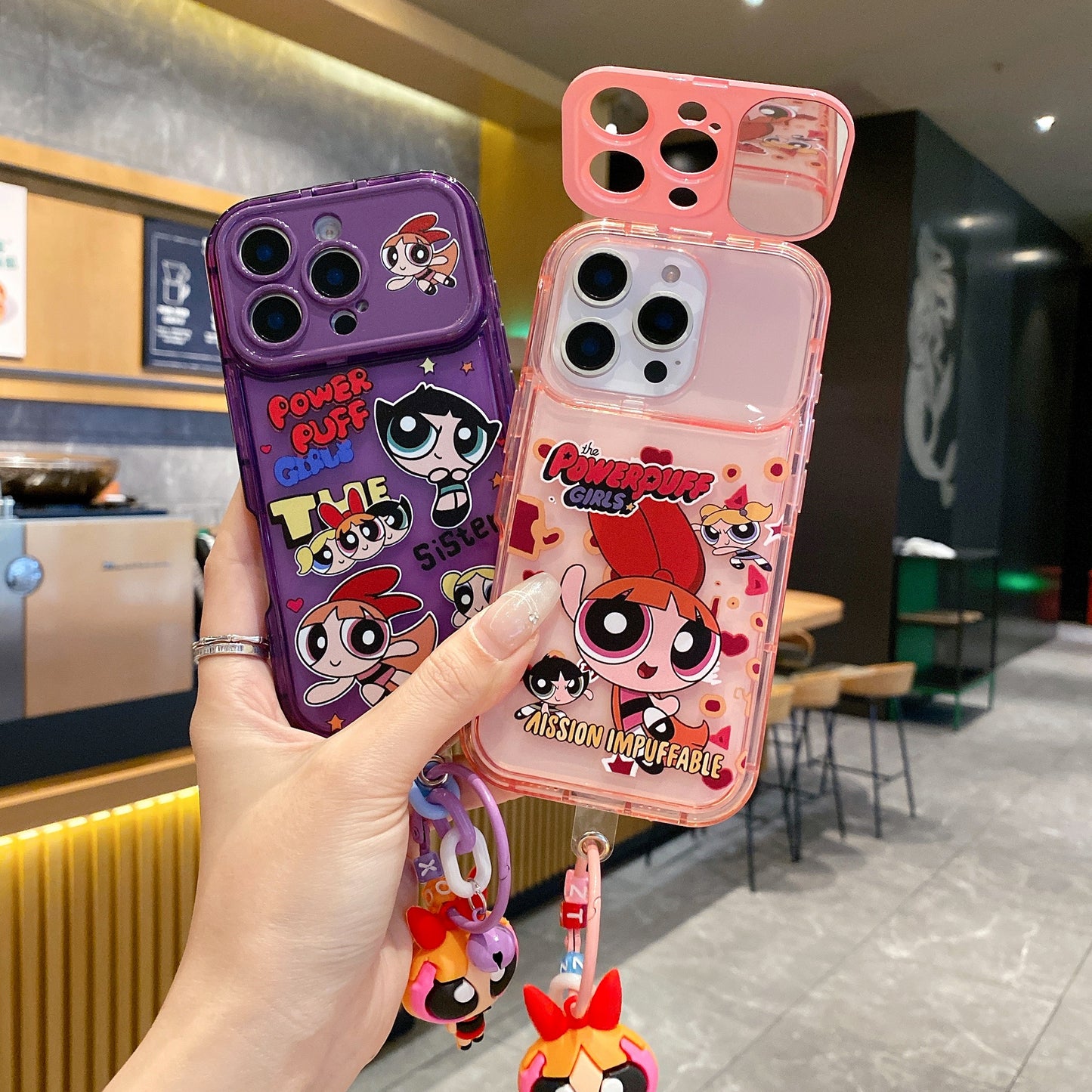 Apple iPhone Pro Series Luxury Powerpuff Girlish with Charm Back Cover Case - Power Puff 1