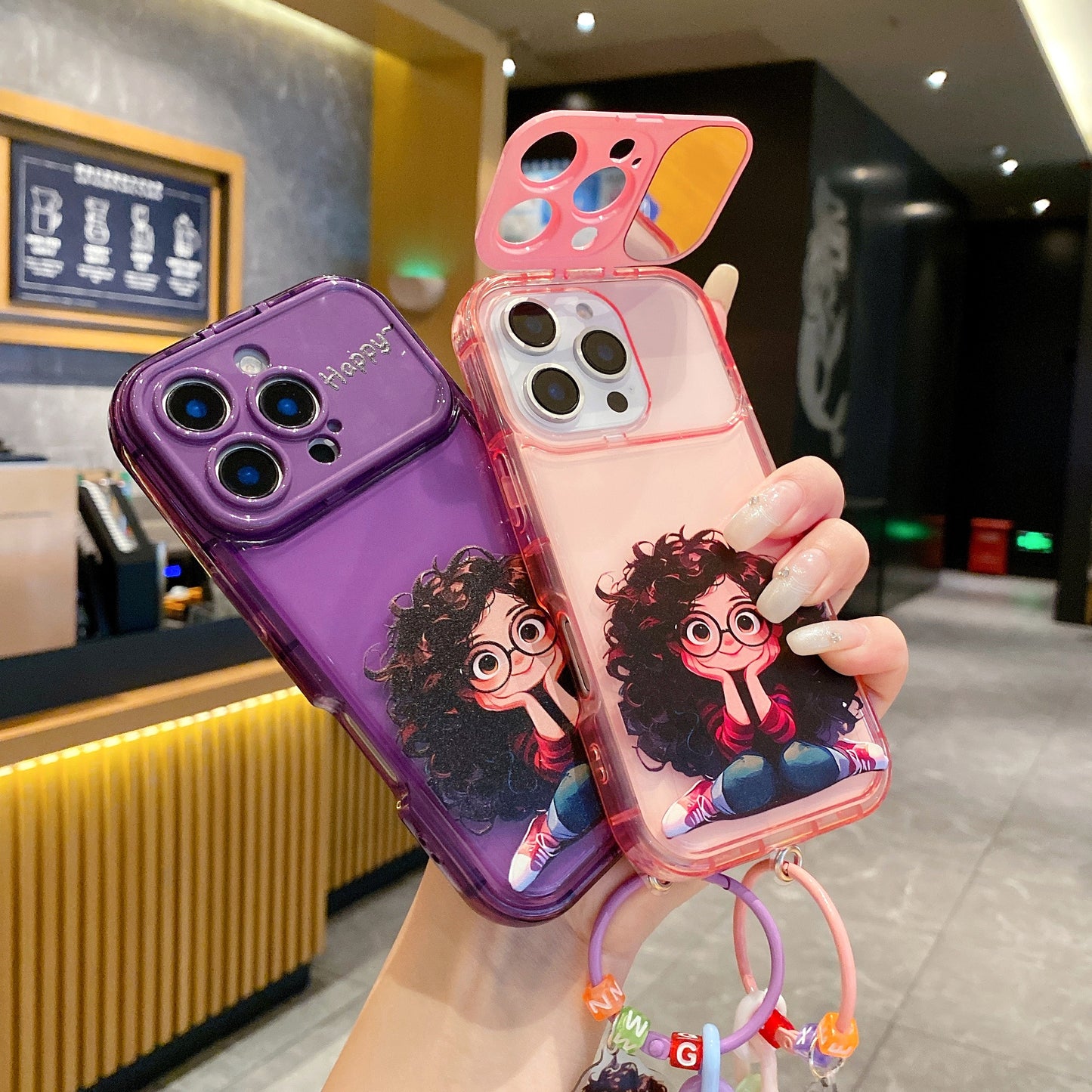 Apple iPhone Pro Series Cute Girl with Charm Premium Girlish Back Cover Case - Girl 2