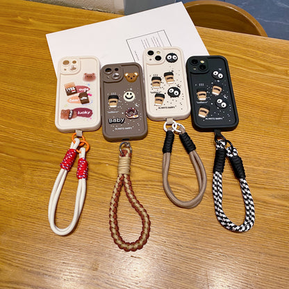 Apple iPhone Coffee Soft Silicone Lanyard Back Cover Case - Lanyard 3