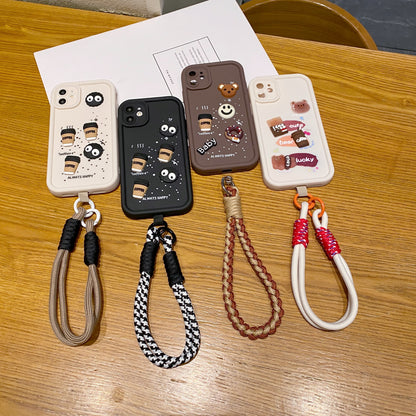 Apple iPhone 11/12 Coffee Soft Silicone Lanyard Back Cover Case - Lanyard 4