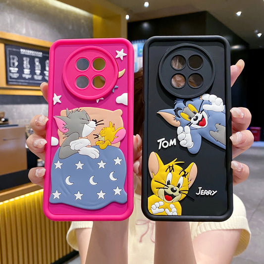 Realme 13 Pro 5G Tom & Jerry Soft Silicone Cute 3D Cartoon Back Cover Case - Tom & Jerry
