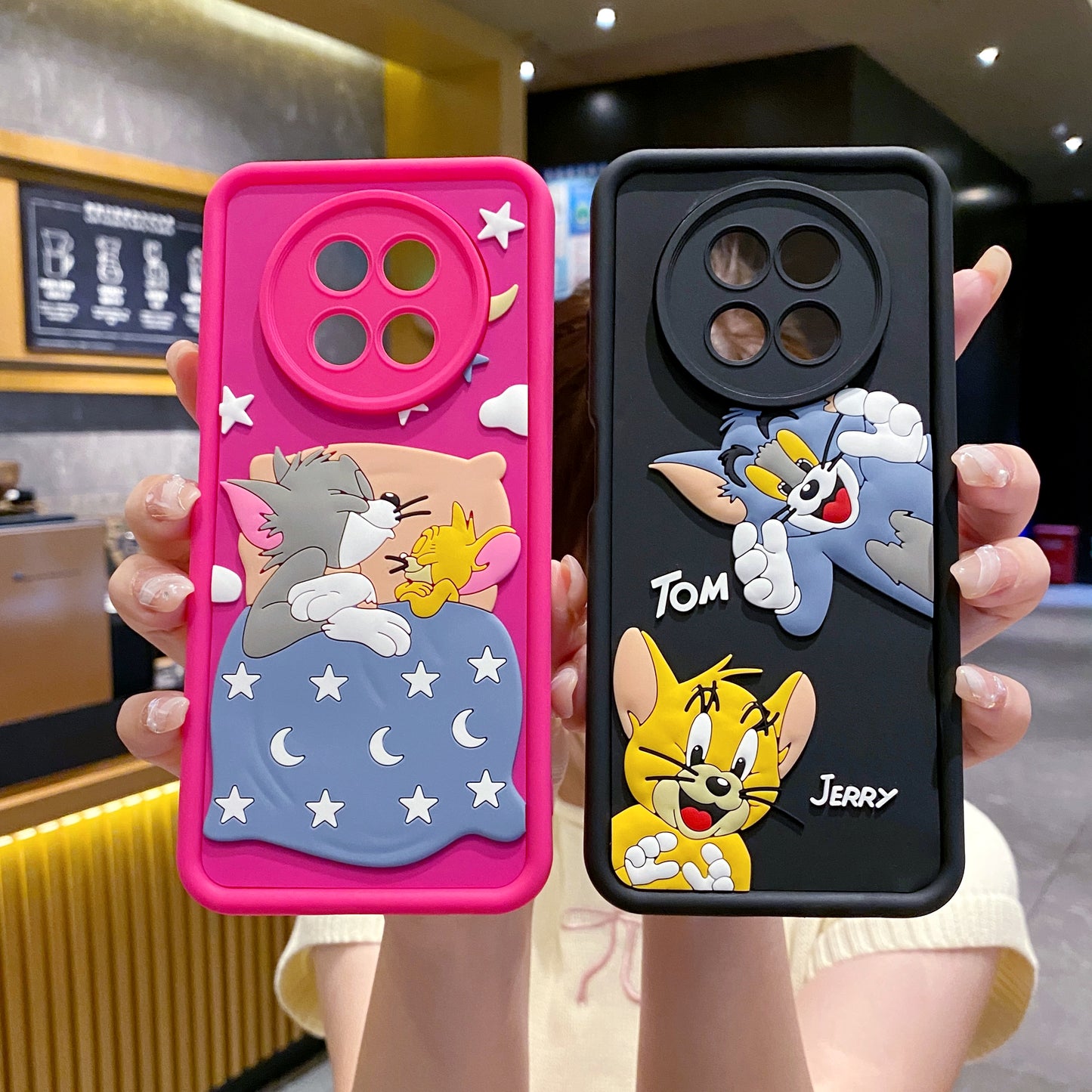Realme 12 5G / 12X 5G Tom & Jerry Soft Silicone Cute 3D Cartoon Back Cover Case - Tom & Jerry
