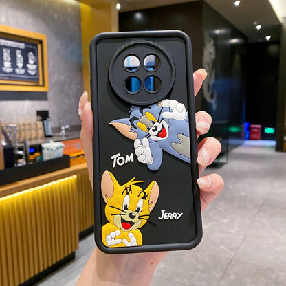 Realme 12 5G / 12X 5G Tom & Jerry Soft Silicone Cute 3D Cartoon Back Cover Case - Tom & Jerry