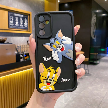 Samsung S24 5G Tom & Jerry Soft Silicone Cute 3D Cartoon Back Cover Case - Tom & Jerry