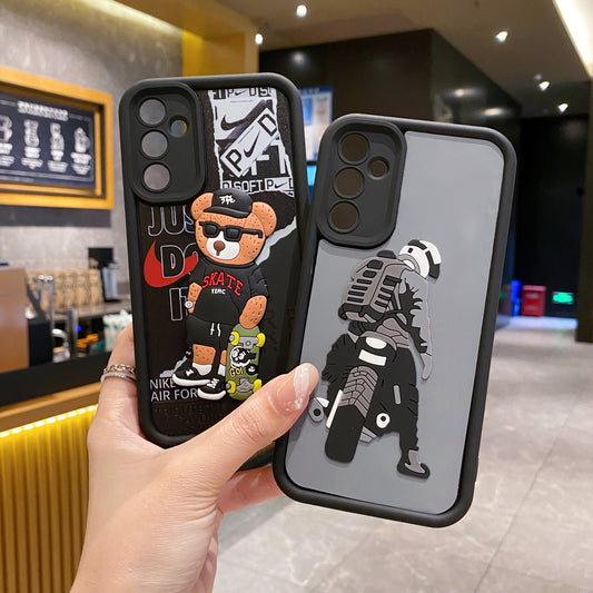 Samsung A34 5G Moto Rider Soft Silicone Cute 3D Cartoon Back Cover Case - Moto Rider