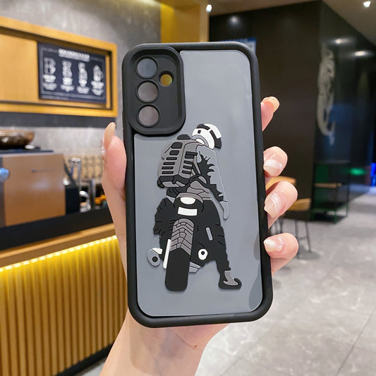 Samsung A15 5G Moto Rider Soft Silicone Cute 3D Cartoon Back Cover Case - Moto Rider