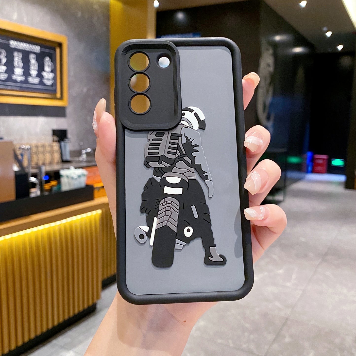 Samsung S22 5G Moto Rider Soft Silicone Cute 3D Cartoon Back Cover Case - Moto Rider
