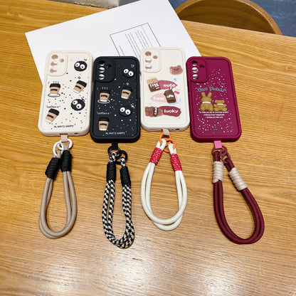 Samsung A35 5G Teddy Bear Soft Silicone Lanyard Back Cover Case - Lanyard 3
