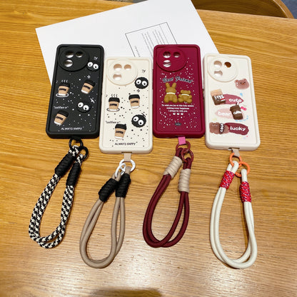 Vivo V30e 5G Coffee Soft Silicone Lanyard Back Cover Case - Lanyard 2