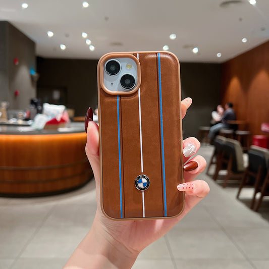Apple iPhone 13 Luxury Branded Car Logo Leather Designer Case- BMW 1