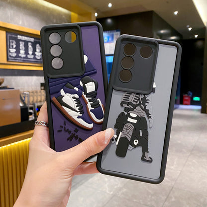Vivo V27 5G  Moto Rider Soft Silicone Cute 3D Cartoon Back Cover Case - Moto Rider