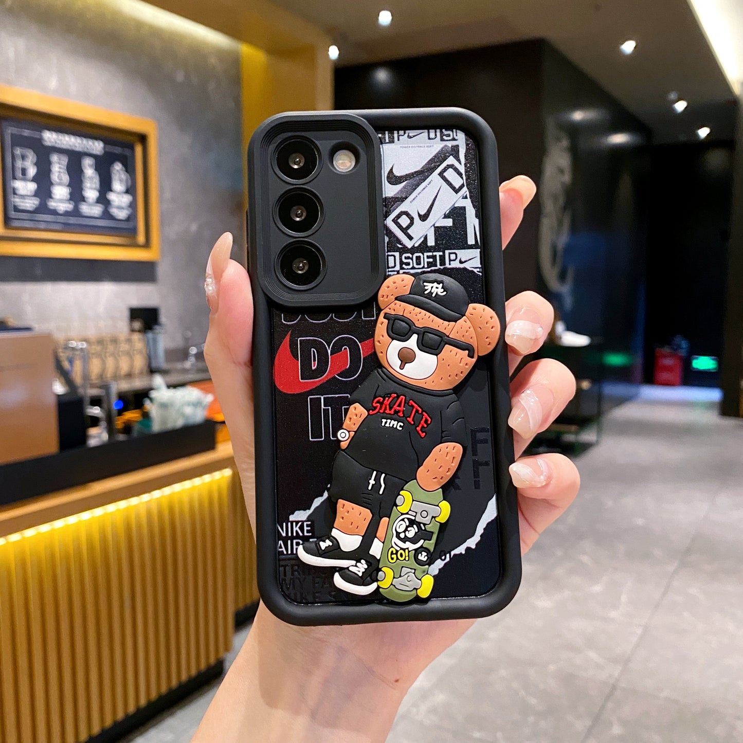 Samsung S20 FE 5G Bear Soft Silicone Cute 3D Cartoon Back Cover Case - Bear