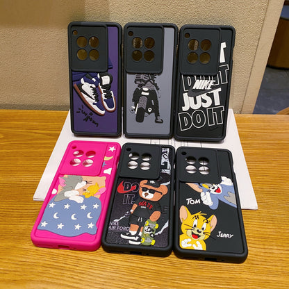 OnePlus 12R 5G Tom & Jerry Soft Silicone Cute 3D Cartoon Back Cover Case - Tom & Jerry