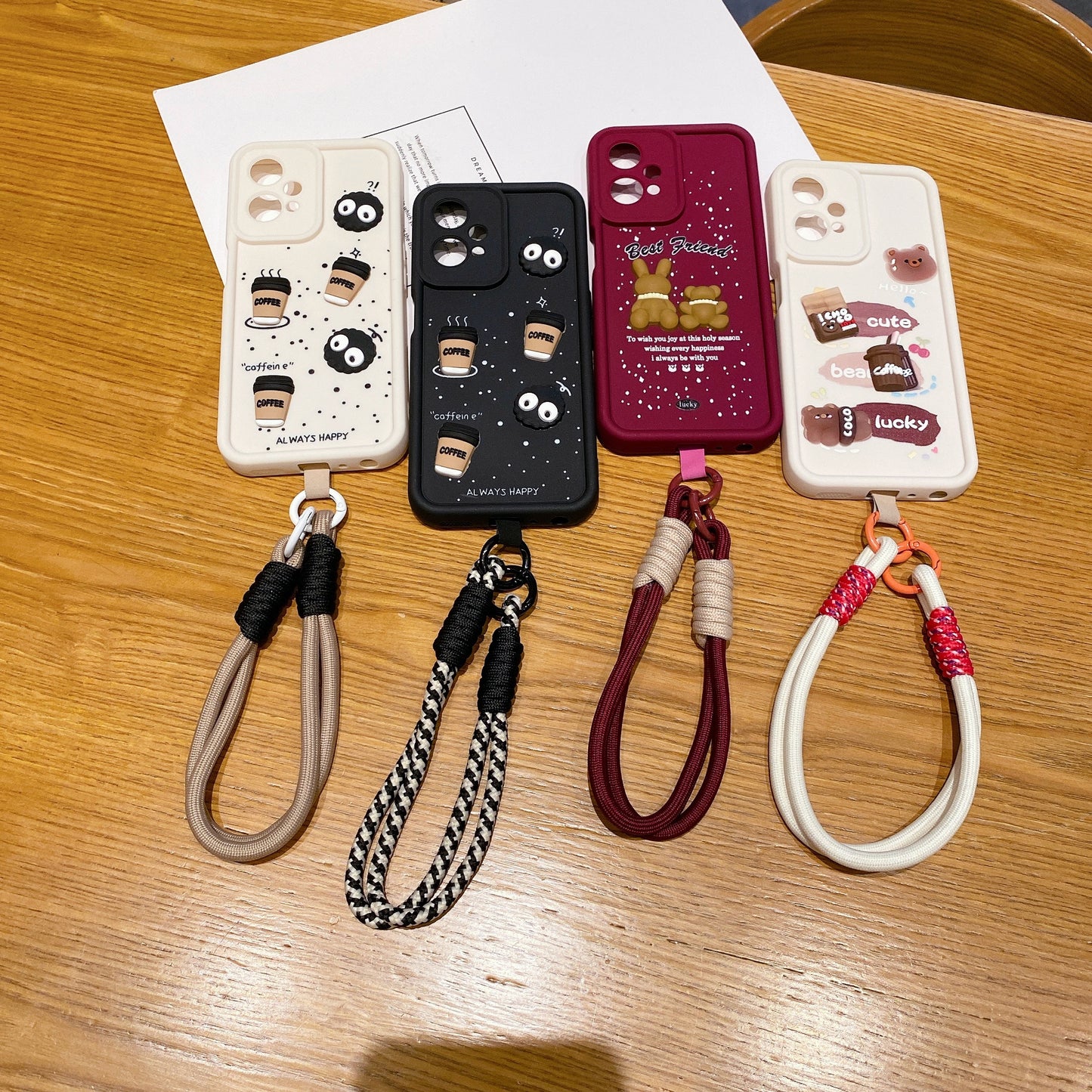 OnePlus Nord Ce 2 Lite 5G Coffee Soft Silicone Lanyard Back Cover Case - Lanyard 1