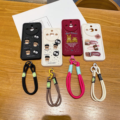 Realme 11 Pro/11 Pro Plus 5G Coffee Soft Silicone Lanyard Back Cover Case - Lanyard 3