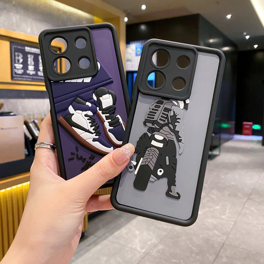 Redmi Note 13 Pro 5G Moto Rider Soft Silicone Cute 3D Cartoon Back Cover Case - Moto Rider
