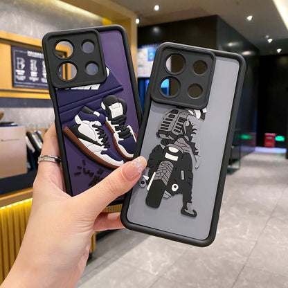 Redmi Note 13 Pro 5G Moto Rider Soft Silicone Cute 3D Cartoon Back Cover Case - Moto Rider