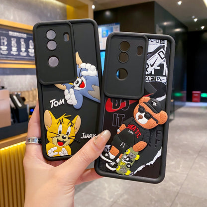 Vivo V40e/iQoo Z9s 5G Tom & Jerry Soft Silicone Cute 3D Cartoon Back Cover Case - Tom & Jerry