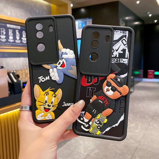 Vivo V40e/iQoo Z9s 5G Tom & Jerry Soft Silicone Cute 3D Cartoon Back Cover Case - Tom & Jerry